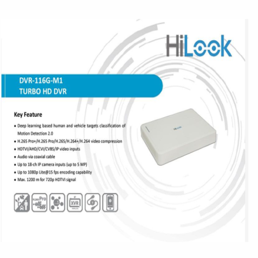HiLook 16 Channel HD Turbo DVR H.265 (DVR-116G-M1)