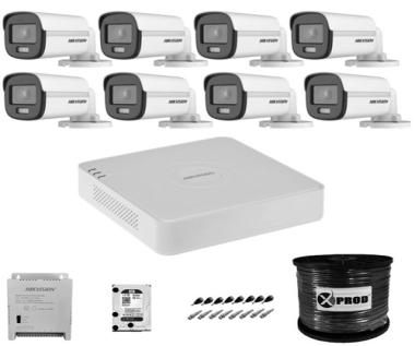 Hikvision 8 Channel 1080p ColorVu Smart Hybrid Audio Complete Kit
